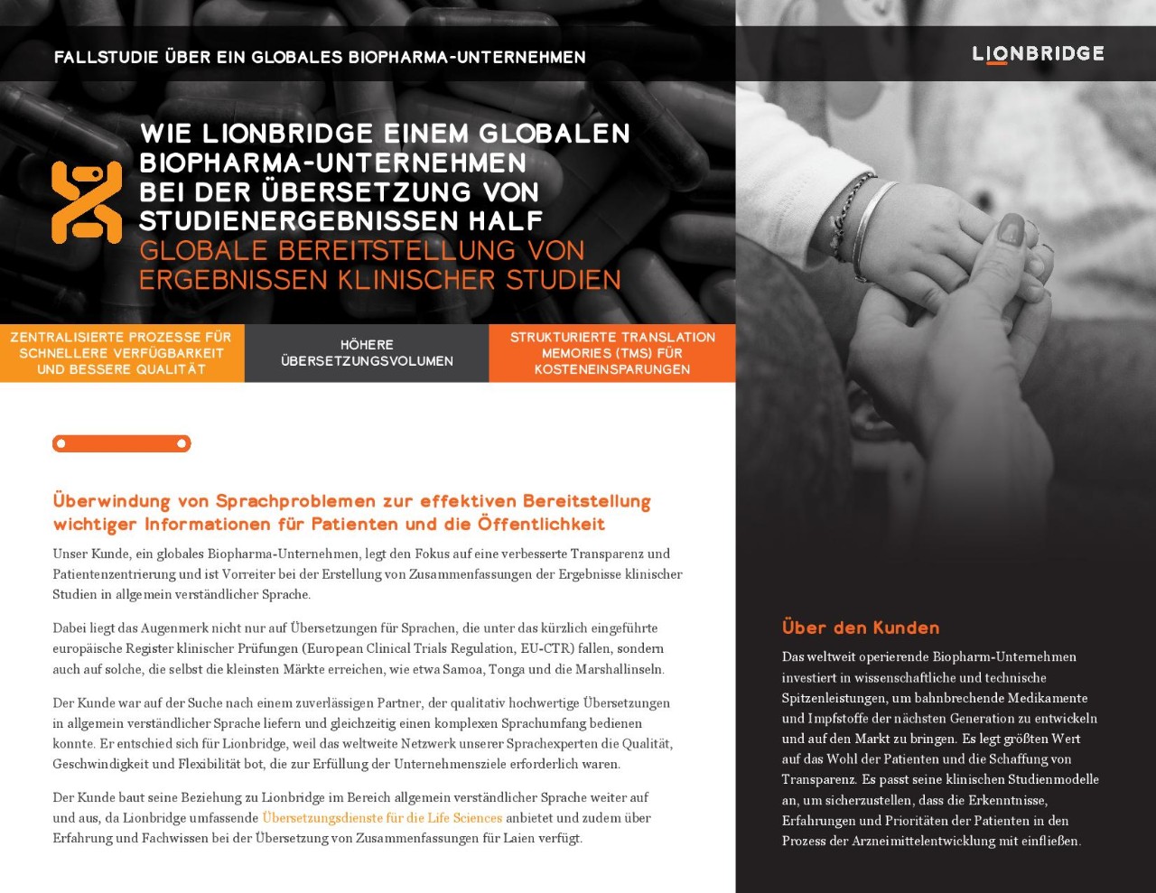Titelseite der Fallstudie über ein globales Biopharma-Unternehmen