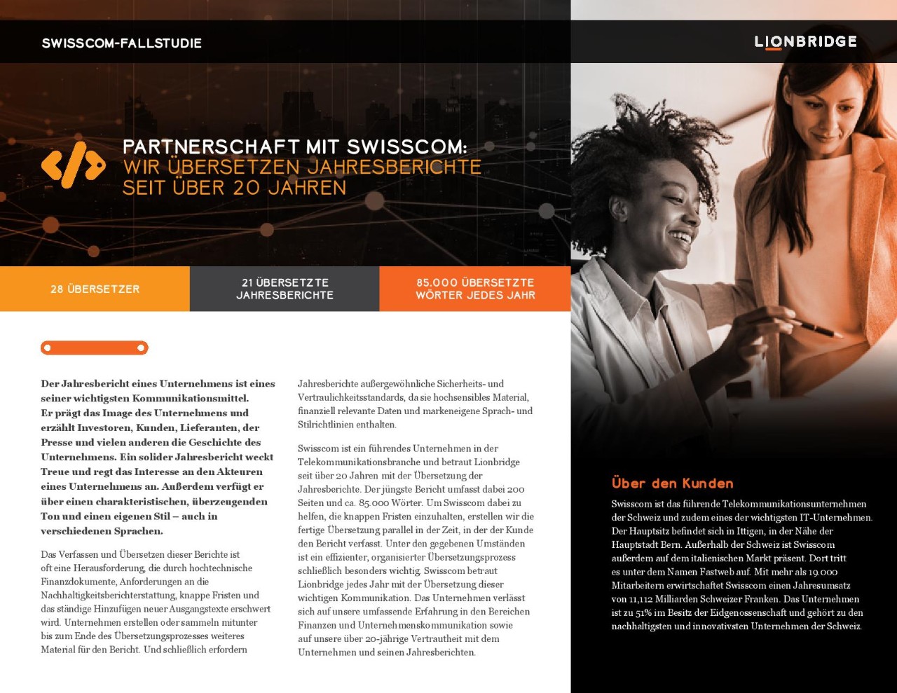 Vorderseite der Swisscom-Fallstudie