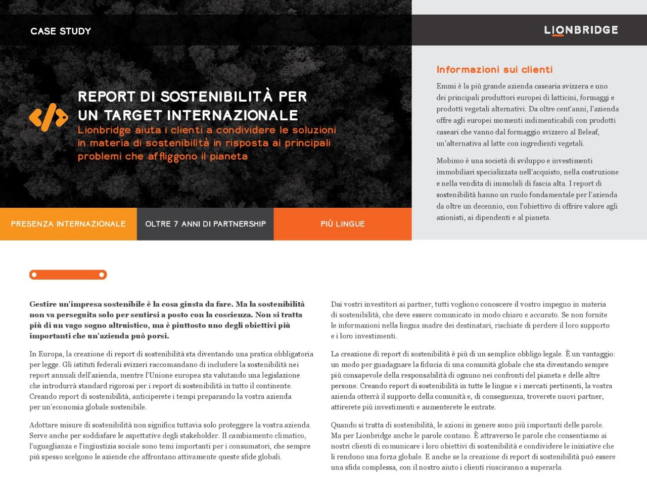 Lionbridge aiuta i clienti a creare report sulla sostenibilità per un pubblico internazionale